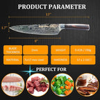 Chef Knife, Professional 8 Inch Kitchen Knife, High Carbon German Steel Ultra Sharp Knife with Ergonomic Handle, Japanese Chef's Knife Suit for Cooking & Cutting