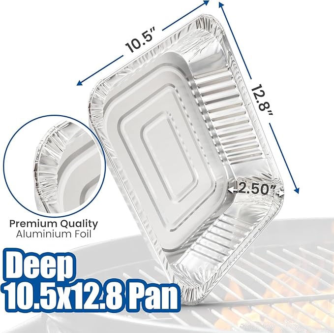 EHOMEA2Z Aluminum Pans Disposable Half Size (10 Pack) – MADE IN USA – 9x13 Heavy Duty Foil Pans, Durable & Recyclable Baking Pans, Eco-Friendly, Lightweight, Great for BBQ, Parties & Catering