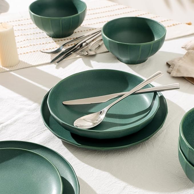 Stone Lain Rio 4-Piece Pasta Bowl Set Stoneware, Green