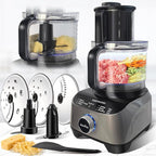 14 Cup Food Processor, French-Fry-Cutter, Blending, Mixing, Shredding, and Slicing, Meat and Vegetable Chopping, Doughing for Home Use, Mincing, and Pureeing,4 Speeds, Large Feed Chute,600W