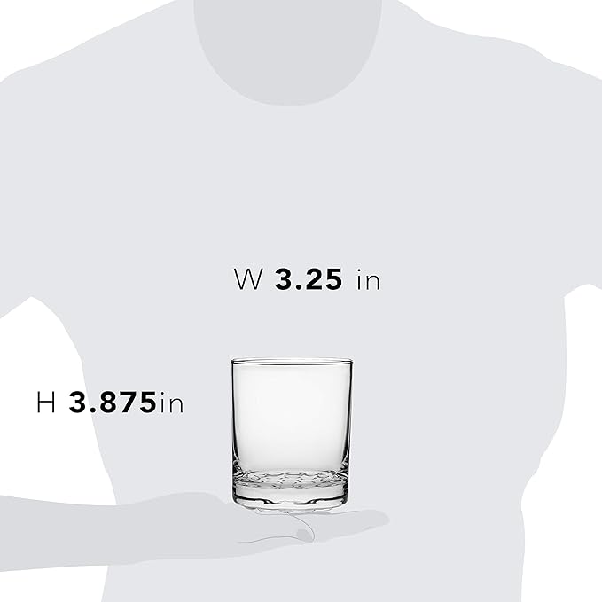 Libbey Chatham Rocks Glasses Set, Unique Glassware Drinking Glasses Set of 8, Ridged Bottom, Dishwasher Safe Glasses for Dinner Parties and More