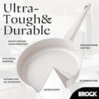 THE ROCK SOHO 11-Inch Ceramic Non Stick Frying Pan – Nothing Sticks, Never Warps, Lasts Longer, Non Toxic Skillet with Heat-Resistant Handle, PTFE PFOA & PFAS Free, Oven & Dishwasher Safe, Cream
