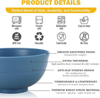 Wheat Straw Bowls, Unbreakable Small Bowls Set of 6, 10 OZ Mini Dessert Bowls for Ice Cream, Snack, Yogurt and Fruits, Microwave & Dishwasher Safe Small Bowl, Multi