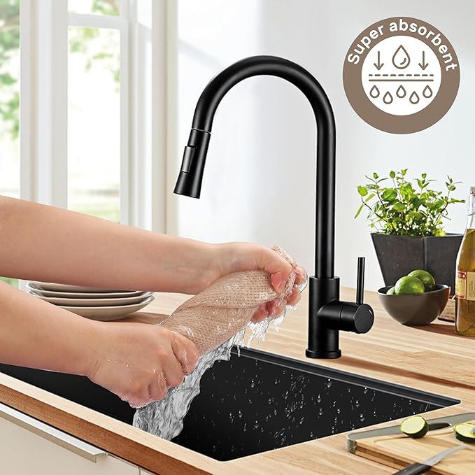 Large Kitchen Hand Towels,6 Pack Cotton Waffle Weave Dish Towel for Drying, Cleaning Cloth for Kitchen Dishes - Extra Absorbent and Soft - 16 x 28 inch (Cream+Bluegray+Brown-6 Pack)