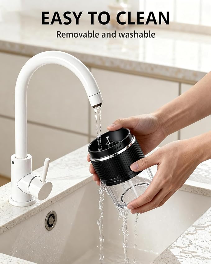 Portable Electric Coffee Grinder，Automatic Coffee Grinder with USB Type-C wireless charging design，Adjustable Coarse to Fine for coffee beans, grains, cleaning brush + cable Includes (black)