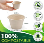 4oz Disposable Paper Bowls [100-Pack], Sturdy Small/Mini Paper Cups, Perfect for Dip Sauce, Tasting and Snacks, 100% Compostable Sample Cups