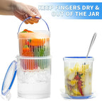 Pickle Jar with Strainer, Pickle Container with Strainer Jalapeno Container Pickle Storage Containers 2 Pcs (24 oz & 45 oz)