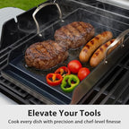 Utheer 16.5" x 10" Ceramic Nonstick Stainless Steel Griddle for Gas, Charcoal & Grill, Large Stove Top Griddle, Non-Toxic, PFAS/PFOA/PTFE Free, Oven Up to 500°F, for BBQ, Camping & Kitchen