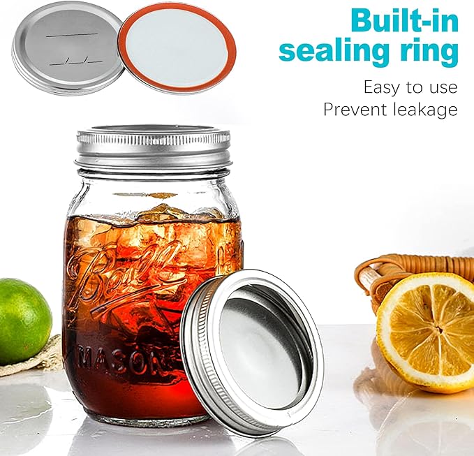 ZukoCert 24 Pcs 70mm Regular Mouth Canning Jar Lids, Leak-Proof Airtight Split-Type Metal Lids for Ball & Kerr Jars, Home Canning & Preservation