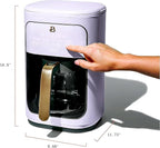 Beautiful Large Capacity 14-Cup Programmable Coffee Maker with 1-4 Cup Mode & Charcoal Filter by Beautiful (Lavender)