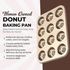 Good Dee's Nonstick Donut Pan for Baking 12 Cavity - Carbon Steel Donut Baking Pan for Muffin, Cake, Dessert & Mini Bagel | Doughnut Bakeware for Oven Baking | Mold Donut Trays Easy Clean & Non-Stick