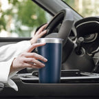 20 oz Tumbler with Lid Stainless Steel Insulated Tumblers Bulk Double Wall Vacuum Cups Powder Coated Travel Mug Keep Drinks Cold and Hot, Navy, 4 Pack