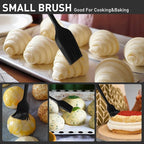 Pastry Brush-Begonia Silicone Basting Brush for Cooking,2pcs 10+8 in Heat Resistant Food Brushes for Baking, Grilling, Cooking and Spreading Oil (Black)