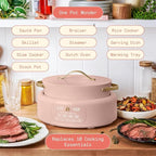 Beautiful 10-in-1 6-Quart Electric Multi-Cooker with Ceramic Coated Pot, Oven Safe to 400°F, Easy Cleanup & Multi-Function Cooking, by Drew Barrymore (Rose)