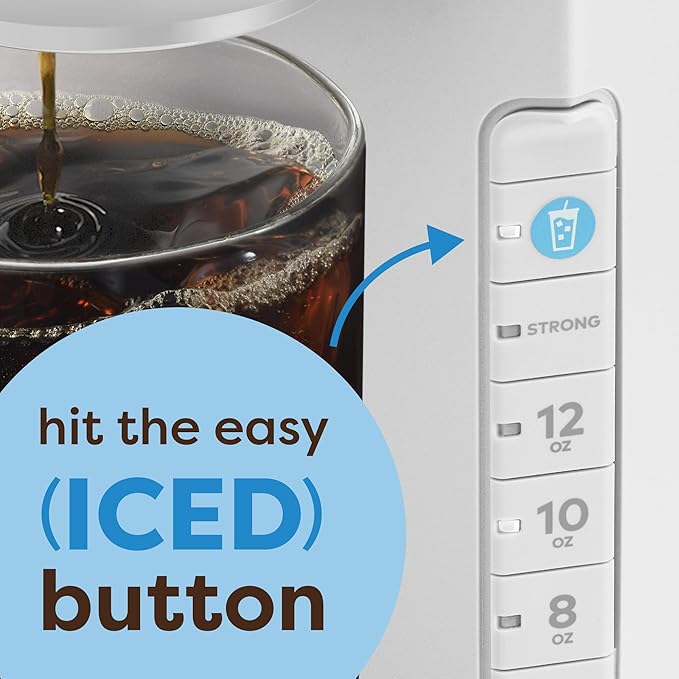 Keurig K-Iced Single Serve Coffee Maker – Brew Over Ice Button, Compact Design, Perfect Holiday Gift for Iced Coffee Lovers, White