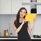 Thick Silicone Cutting Boards for Kitchen Silicone Chopping Boards/Mats Set of 2 Extra Large14.6''x10.43'', Mini 9.1”x7.1” Non-slip Deep Drip Juice Groove, Dishwasher Safe-Red