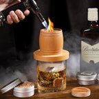 G GOOD GAIN Whiskey Smoker Kit with Torch - Old Fashioned Cocktail Smoker Kit with 6 Flavors Wood Chips | Drink Bourbon Infuser Set with 4 Stainless Steel Ice Stone for Men, Dad (No Fuel Included)