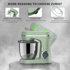Stand Mixer, 5.5 Quart, 10 Speed Tilt-Head Food Mixer, Kitchen Electric Mixer with SS Bowl, Copper Motor, Beater, Dough Hook, SS Egg Whisk (450W Green)
