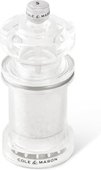 Cole & Mason 675 Refillable Spice Mill - Kitchen & Home Accessory - Salt & Pepper Grinder Set - Salt & Peppercorn Included - Acrylic - Salt & Pepper Set 4.5"
