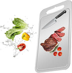 Titanium Cutting Board for Kitchen with Juice Groove， Dishwasher Safe Chopping Boards， Bpa-Free Chopping Board,for Home Counter Outdoor Camping Housewarming Gifts for Women(14.2inx9.8in)