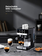 UDI Espresso Machine, 20 Bar Cappuccino & Latte Coffee Maker with Automatic Milk Frother, Auto or Manual Quick Brew Dual Boiler, Touchscreen Espresso Maker, Black