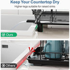 GSlife 2 in Set of Dish Drying Rack and Sink Caddy - Dish Rack for Kitchen Counter with Slots, Utensil Holder, Cup Holder, Cutting Board Holder, Black