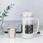 Easyworkz French Press 34 oz Coffee Tea Maker with Borosilicate Glass,Soft Grip Handle,Light Grey