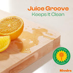 Riveira Maple Wood Cutting Board – Gourmet Maple Grandeur: 36 x 24 Wooden Cutting Board – Natural Wooden Cutting Boards For Kitchen Decorative – Innovative Juice Grooves Maple Wooden Chopping Board