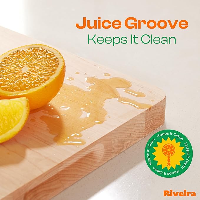 Riveira Maple Wood Cutting Board – Gourmet Maple Grandeur: 36 x 24 Wooden Cutting Board – Natural Wooden Cutting Boards For Kitchen Decorative – Innovative Juice Grooves Maple Wooden Chopping Board