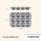 Farberware 12-c. Nonstick Nonstick Bakeware Muffin Pan, Gray
