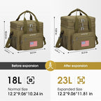 Maelstrom Tactical Lunch Box for Men, 23L Insulated Lunch Bag, Expandable Double Deck Cooler Bag, Lightweight Leakproof Tote Bag With Side Tissue Pocket, Suit For Men and Women, Khaki