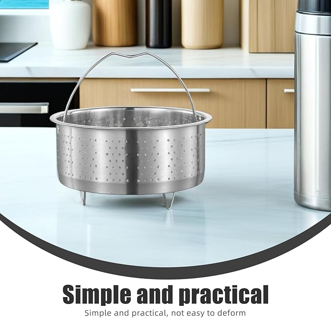 UPKOCH Stainless Steel Vegetable Steamer Basket for Cooking, 6.88 Inch Steaming Basket for Pot, Dumplings, Veggies, Rice, Seafood, Home and Restaurant Use