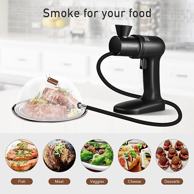 Cocktail Smoker kit, Smoking Gun Drink and Food Smoker Old Fashioned Smoking kit Infuse Cocktail Whiskey Bourbon with Disk Lid and Wood Chips, Starter Kit, 10 PCS