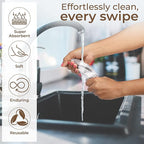 Urban Villa Cotton Dish Cloth Set of 8, Waffle Kitchen Cloth 12x12 Inch Highly Absorbent Soft Dish Cloths for Kitchen Cleaning & Drying Dishes Mitered Corner Dish Towels - Grey White, Buffalo Checks