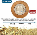 Pepper Mill Set，Manual Pepper Mills, Classical Hand Shake Wooden Pepper Grinder Set，Salt Mills，Wooden Pepper Mill，Ceramic Blades Metal Handle，Enjoy Fresh Ground Pepper (Walnut color 2pcs-6in)