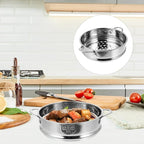 STOBAZA Vegetable Steamer Set 18cm Steamer Basket Stainless Steel Steam Rack Trivet, Steamer Grid Compatible with Instant Pot Pressure Cooker Round Basket Utensil Set