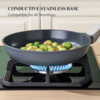 Nonstick Ceramic Frying Pan, Skillet with Stay Cool Handle,Egg & Omelet & Chef's Pan, Induction Compatible & Oven Safe, Dishwasher Safe, PTFE PFAS & PFOA Free (8+10 Inch)