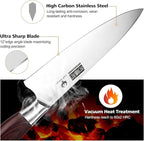 Kitchen Knife Set with Block 18-Piece, Super Sharp High Carbon Stainless Steel Chef Knife Set, Professional Cutlery Knife Set with Sharpener