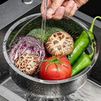 UPKOCH Pasta Strainer Steamer Basket Stainless Steel Vegetable Steamer Basket Insert Chinese Dumpling Rice Cooker Steaming Basket with Handle for Veggie Fish Seafood Cooking 22cm