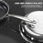 10“ Hybrid Ceramic Nonstick Frying Pan, 3-Ply Stainless Steel Skillet, 2-Layer Nonstick Coating, PFAS & PTFE Free, 9H Hardness & Corrosion Resistance, Dishwasher Safe, Induction Compatible