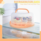 Ohuhu Cake Stand with Lid, Cake Carrier BPA-Free Cake Containers for 10 inch Cake with 2 Handles Cupcake Carrier - Plastic Cover Two Sided Base for Transport Pies Nuts Fruit