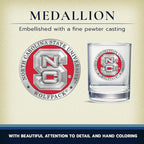 North Carolina State Double Old Fashion | Double Rocks Glass 14 OZ for Liquor | Expertly Crafted Pewter Glass By Heritage Pewter