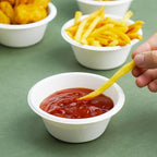 200 Count 8 oz Paper Bowls, Disposable Compostable Bowls, Heavy Duty Biodegradable Sugarcane Bagasse Bowl for Snacks, Fruits, Desserts, White