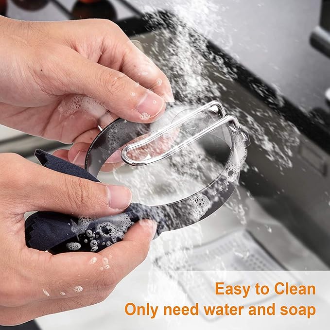 Egg Ring for Frying Eggs and English Muffin - Round Egg Shaper Mold with Anti-scald Handle - Stainless Steel Non-stick Egg Cooker Ring - 4 Pack