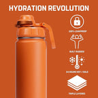 Vesmoon Vessence 24 Oz Stainless Steel Tea Infuser Bottle for Loose Leaf Tea, Water, Herbs, Fruits - Triple Layered Insulated, Leak Proof Bottle with Lid and Clip Handle - 24 Hours Hot/Cold