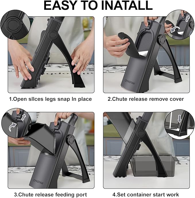 Mandoline Slicer For Kitchen, Thickness Adjustable Onion Vegetable Chopper, French Fry Cutter, Potato Vegetable Slicer, Multifunctional Kitchen Food Fruit Chopper，With Peeler/Cleaning Brush