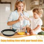 8" Round Cake Pan, 3PCS Nonstick Cake Pans with 100 PCS Parchment Paper, Carbon Steel Cake Baking Pans with Handle, Dishwasher Safe