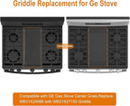 UPGRADED WB31X24738 Griddle Replacement for GE Appliance Gas Range Center Griddle,9 ×19.5 inch Griddle Compatible with GE Stove Parts, Cast Iron with Food Grade Nonstick Griddle Cooktop Plate Flat