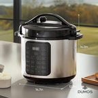 DUMOS 16-in-1 Electric Pressure Cooker 8 QT Stainless Steel Multi Cooker Electric for Pressure, Rice, Steamer, Yogurt Maker, Slow Cook, Black