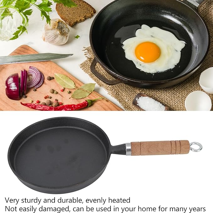 Cast Iron Skillet, 20cm Non Stick Frying Pan, Cast Iron Cookware for Restaurant Hotel Household Kitchen Use Dishwasher Safe, Oven Safe (20cm/7.87in)